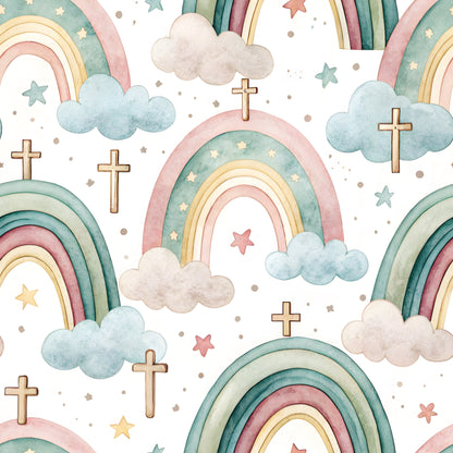 Floral Christian Faith Pattern 2 Quilting Cotton Fabric