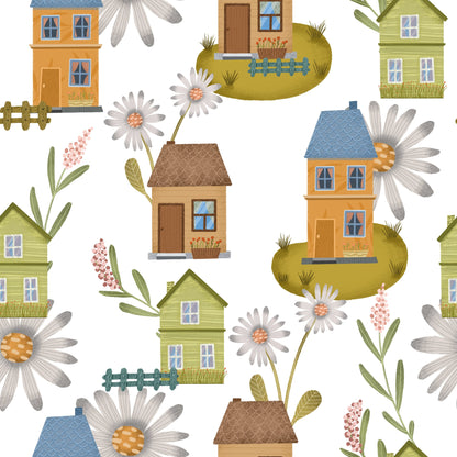 Flower Town Pattern 3 Quilting Cotton Fabric