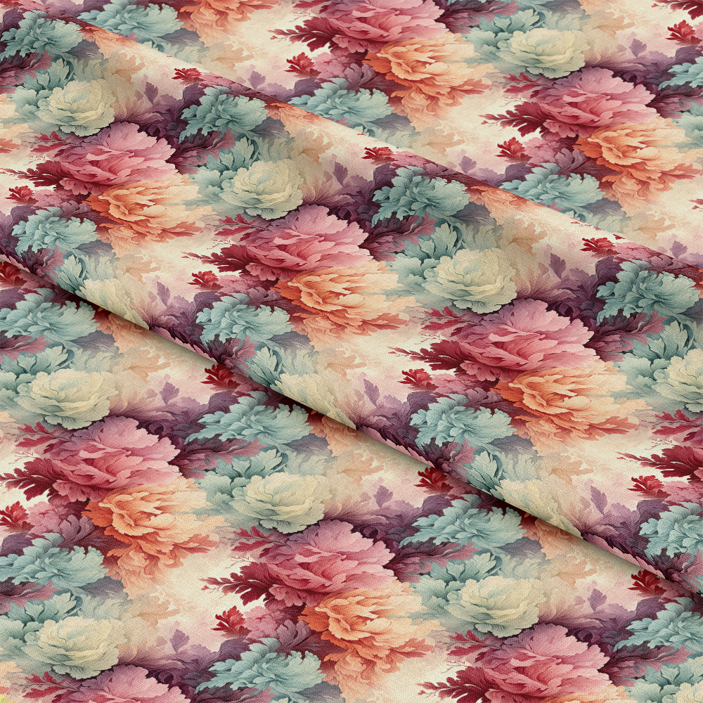 Flowers and Swirls Pattern 1 Quilting Cotton Fabric