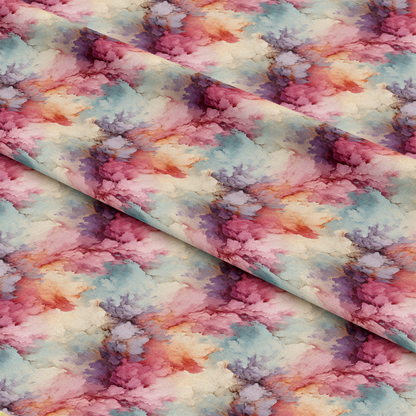 - Flowers and Swirls Pattern 5 Quilting Cotton Fabric  
- multicolor floral design  
- watercolor style  
- soft pastel hues  
- pink purple orange blue tones  
- abstract floral motifs  
- cotton textile  
- quilting fabric  
- fabric yardage  
- artistic print  
- decorative textile