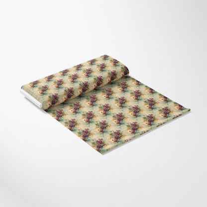 Flowers and Swirls Pattern 8 Quilting Cotton Fabric