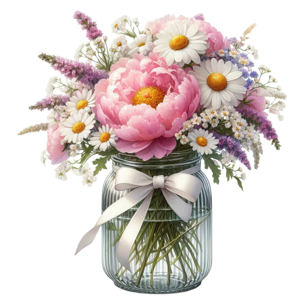 Flowers in a Jar Fabric Panel 10