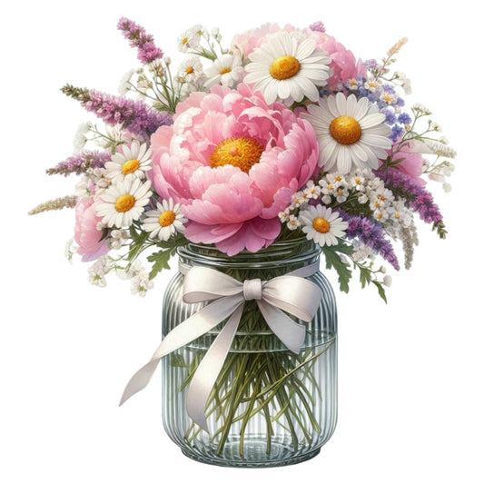 Flowers in a Jar Fabric Panel 10