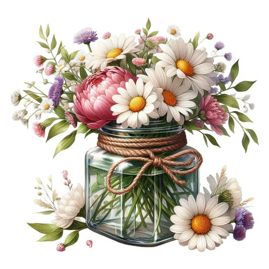 Flowers in a Jar Fabric Panel 15