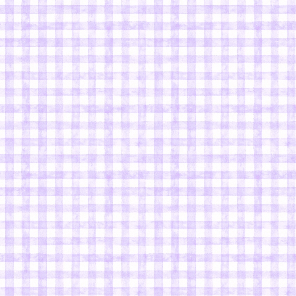 A purple and white gingham plaid pattern with evenly spaced checks.