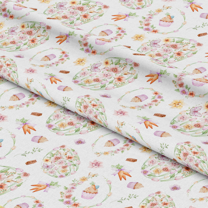 Flowery Easter Pattern 1 Quilting Cotton Fabric