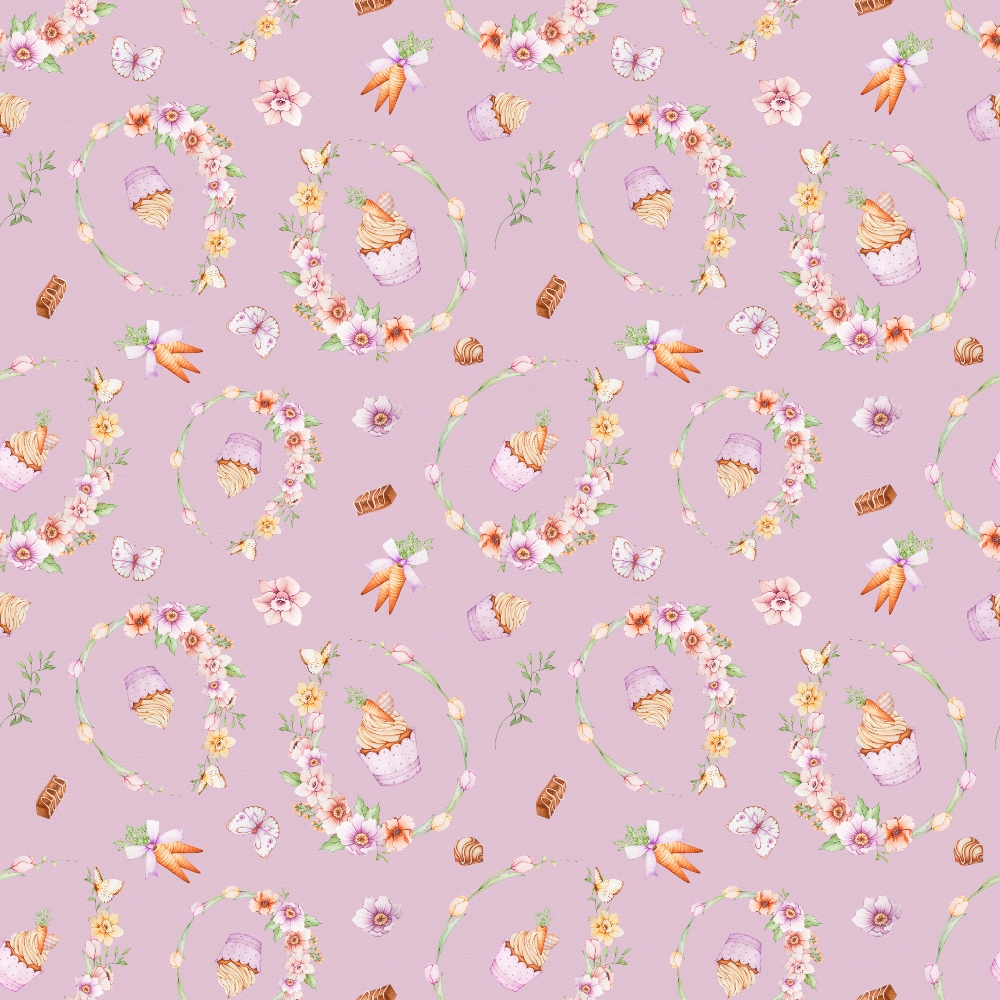 Flowery Easter Pattern 4 Quilting Cotton Fabric