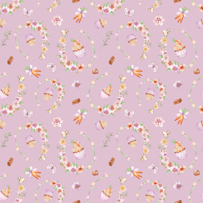 Flowery Easter Pattern 4 Quilting Cotton Fabric