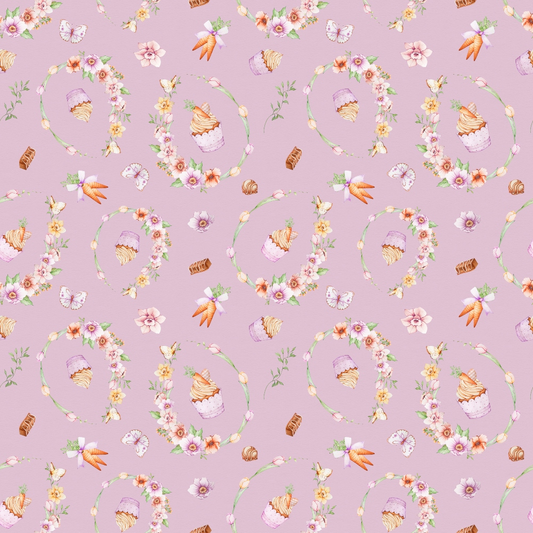 Flowery Easter Pattern 4 Quilting Cotton Fabric