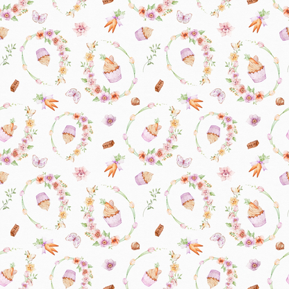 Flowery Easter Pattern 5 Quilting Cotton Fabric