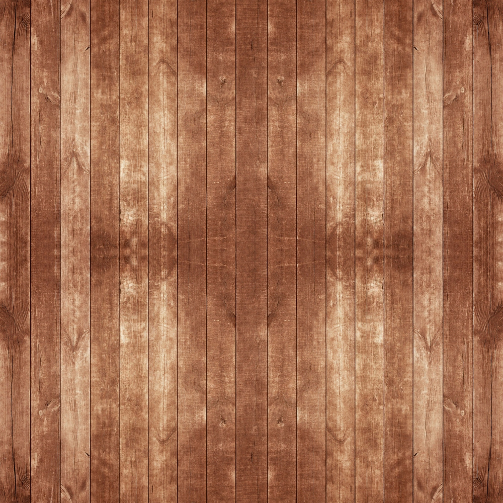 Wooden plank surface with vertical lines and a brown finish, displaying natural grain and texture.