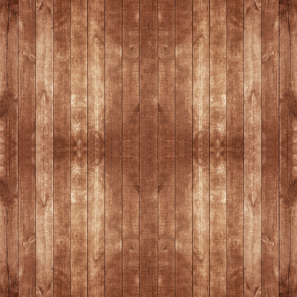 Wooden plank surface with vertical lines and a brown finish, displaying natural grain and texture.