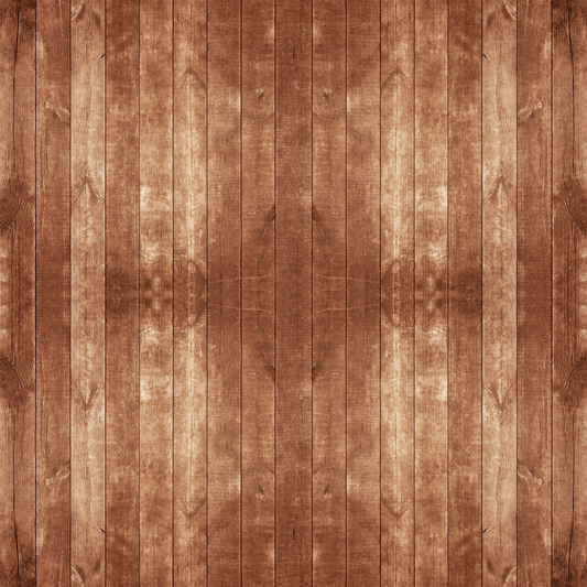 Wooden plank surface with vertical lines and a brown finish, displaying natural grain and texture.