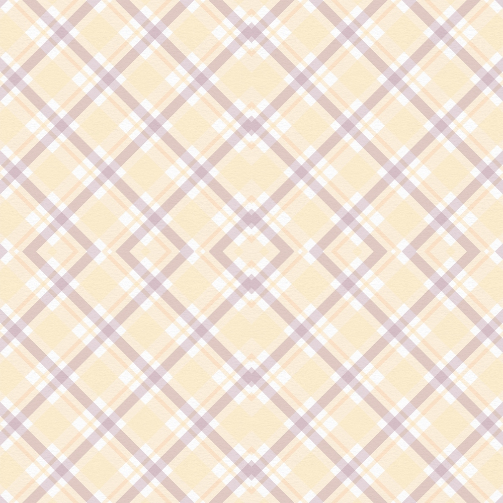 A seamless plaid pattern with intersecting lines in beige, pink, and white tones, creating a diamond grid design on a textured surface.