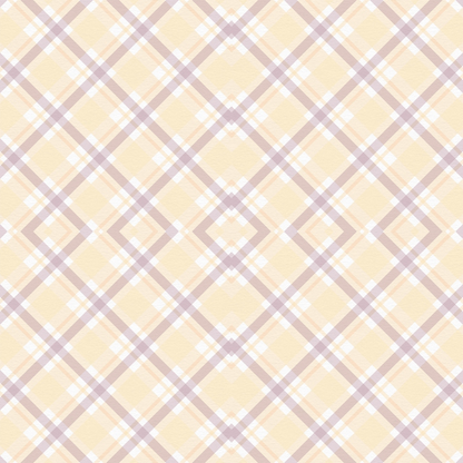 A seamless plaid pattern with intersecting lines in beige, pink, and white tones, creating a diamond grid design on a textured surface.