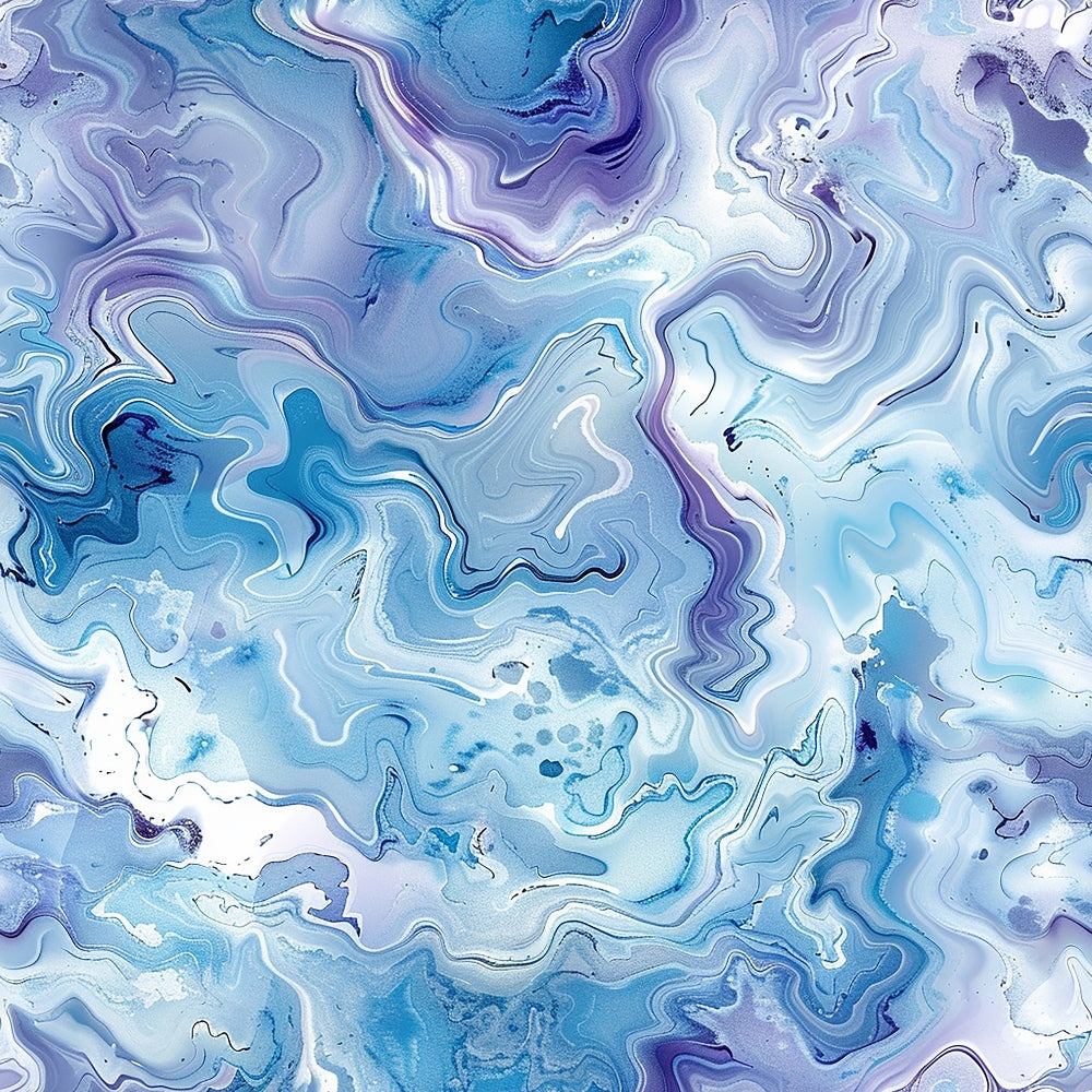 Abstract purple and blue marbled pattern with swirling, wavy lines and textures.