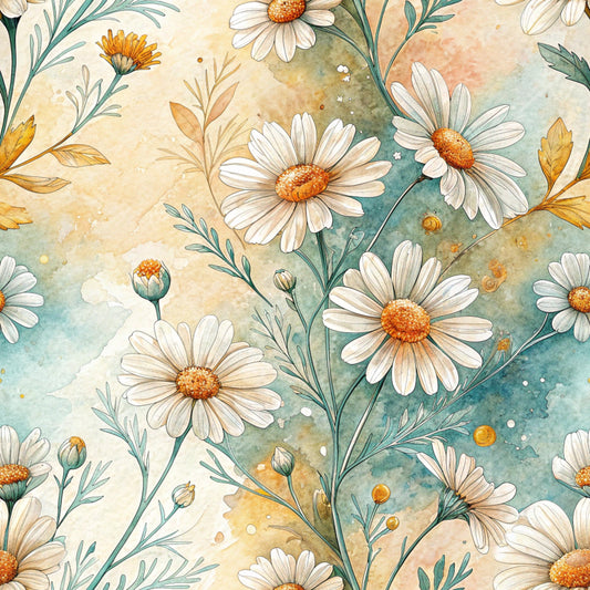 Folk Floral Pattern 10 Quilting Cotton Fabric