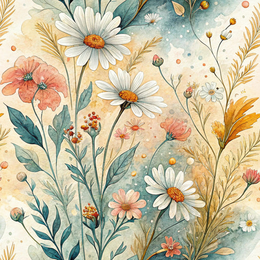 Folk Floral Pattern 12 Quilting Cotton Fabric