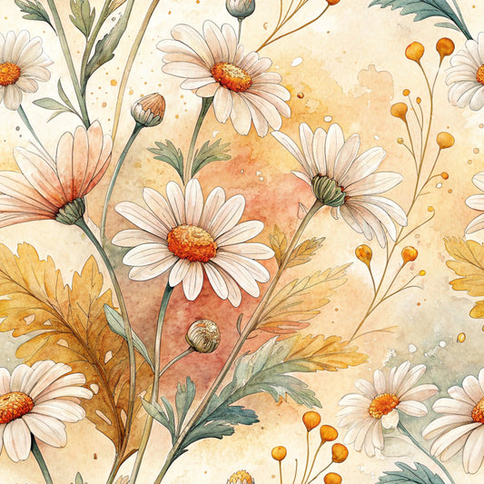 Folk Floral Pattern 13 Quilting Cotton Fabric