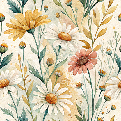 Folk Floral Pattern 2 Quilting Cotton Fabric