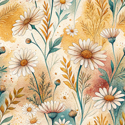 Folk Floral Pattern 3 Quilting Cotton Fabric