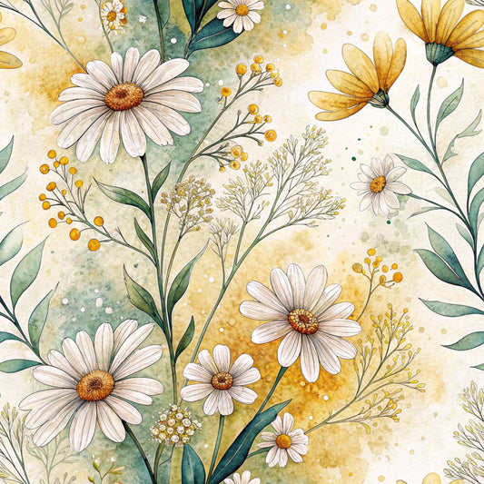 Folk Floral Pattern 5 Quilting Cotton Fabric