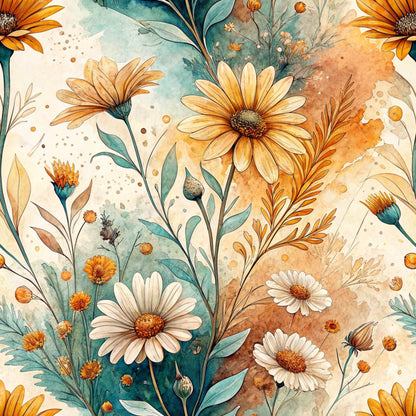 Folk Floral Pattern 8 Quilting Cotton Fabric