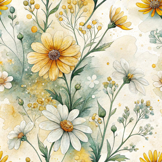 Folk Floral Pattern 9 Quilting Cotton Fabric