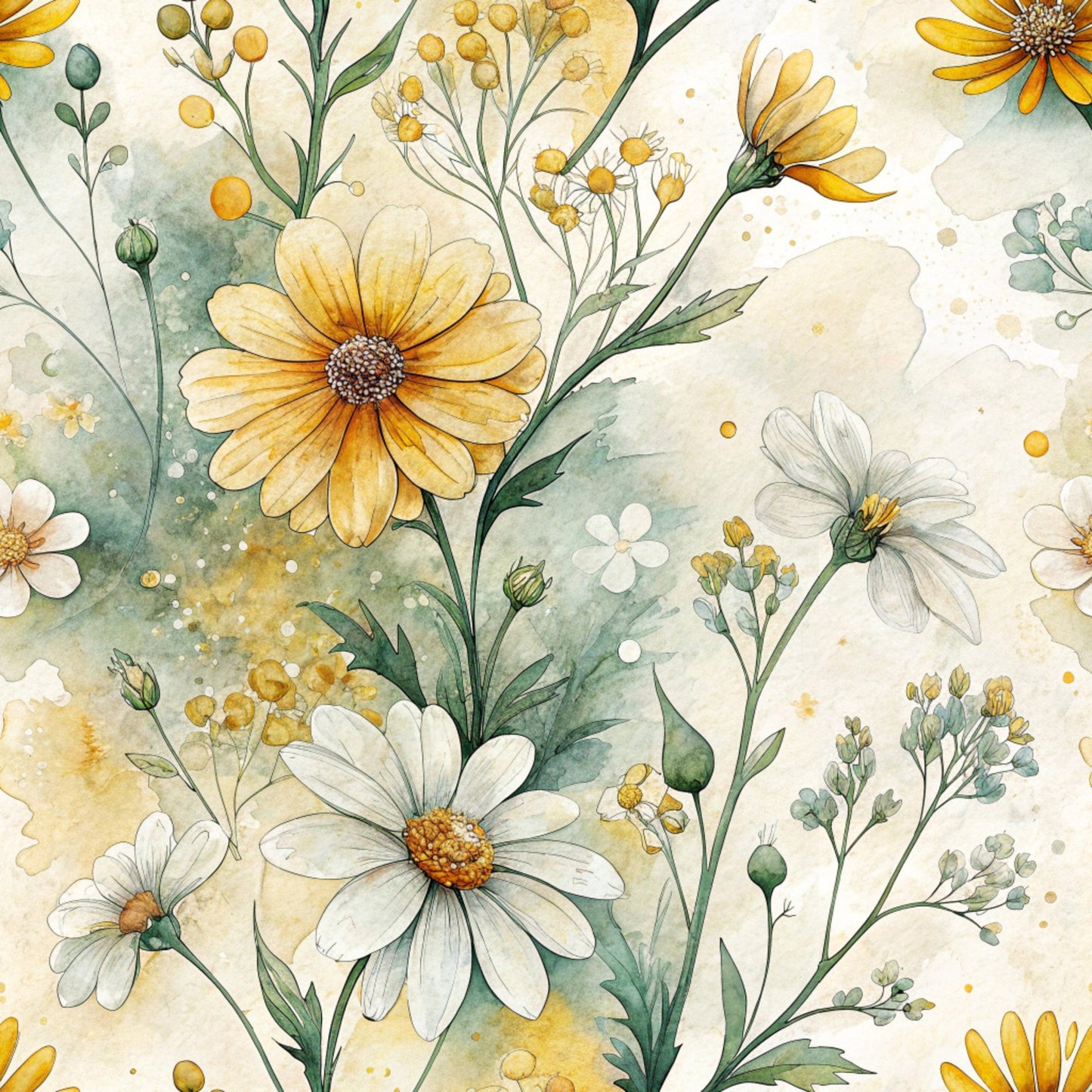 Folk Floral Pattern 9 Quilting Cotton Fabric