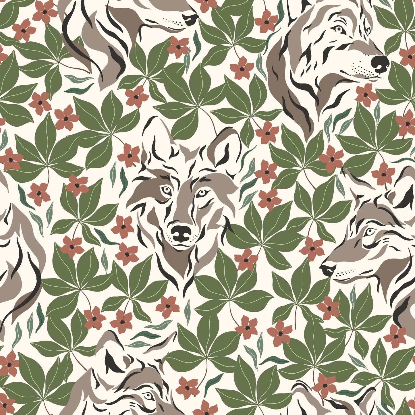 Forest Animal Pattern 16 Quilting Cotton Fabric