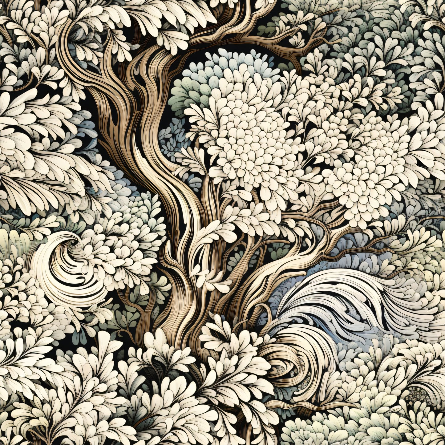 Forest Doodle Pattern 4 Quilting Cotton Fabric