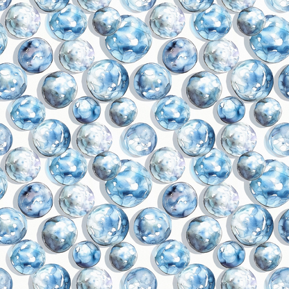 blue pearls, watercolor style, circular pattern, ocean blues, pearl jewelry, aqua tones, repetitive design, organic shapes, soft pastels, quilting cotton, fabric panel, nautical theme, translucent spheres, bubble pattern, sea treasures, flowing arrangement, hand-painted effect, coastal vibes, gemstone motif