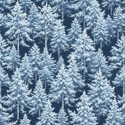 Frosty Winter Trees Pattern 10 Quilting Cotton Fabric