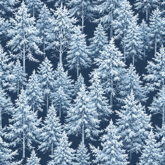 Frosty Winter Trees Pattern 10 Quilting Cotton Fabric