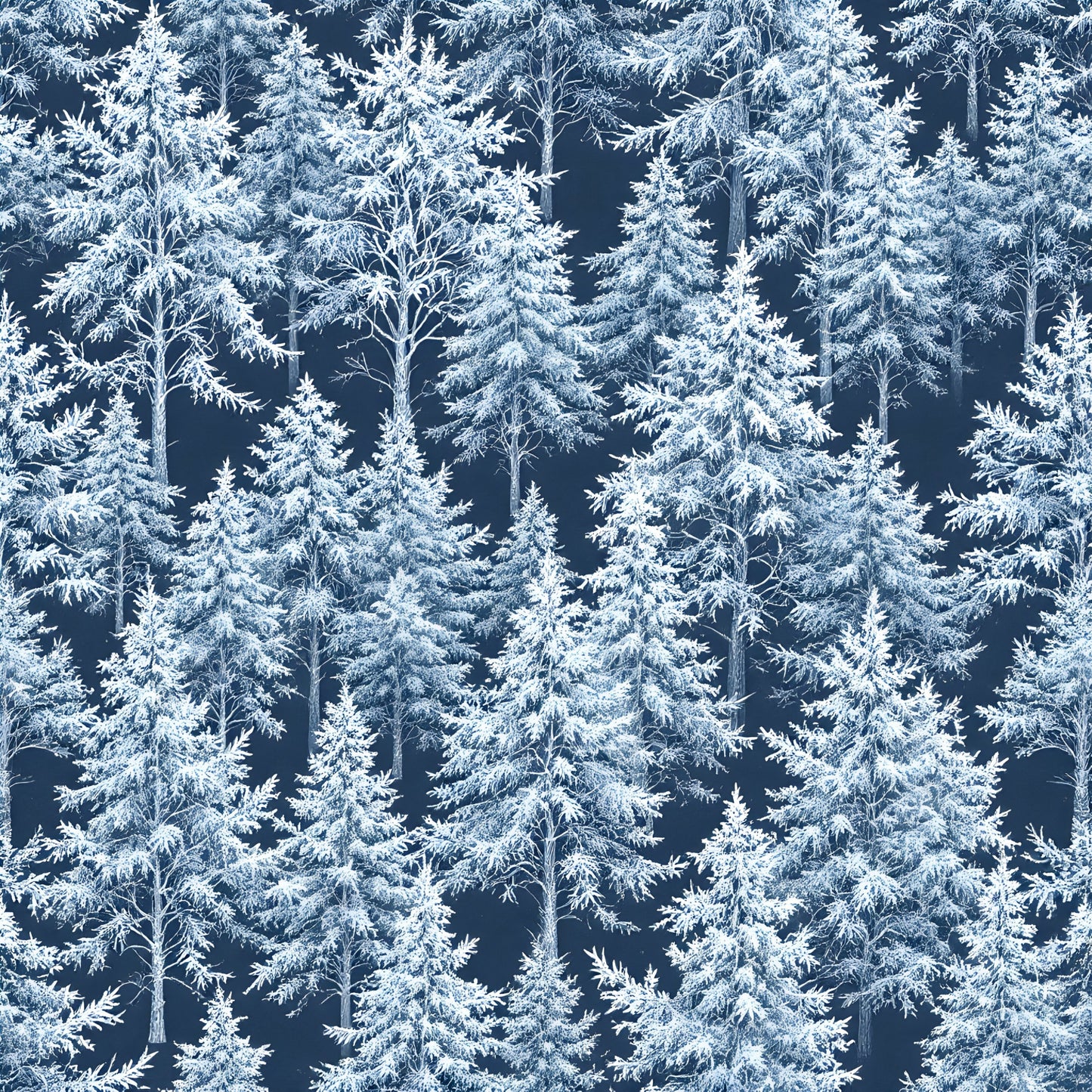 Frosty Winter Trees Pattern 10 Quilting Cotton Fabric