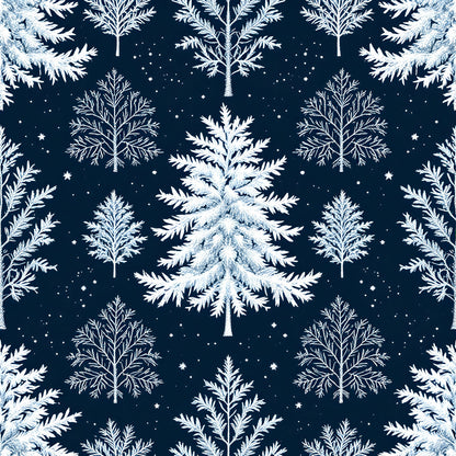 Frosty Winter Trees Pattern 14 Quilting Cotton Fabric