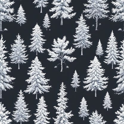 Frosty Winter Trees Pattern 15 Quilting Cotton Fabric