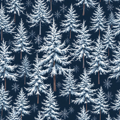 Frosty Winter Trees Pattern 1 Quilting Cotton Fabric