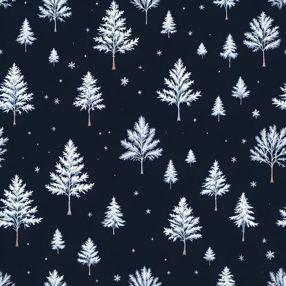 Frosty Winter Trees Pattern 2 Quilting Cotton Fabric