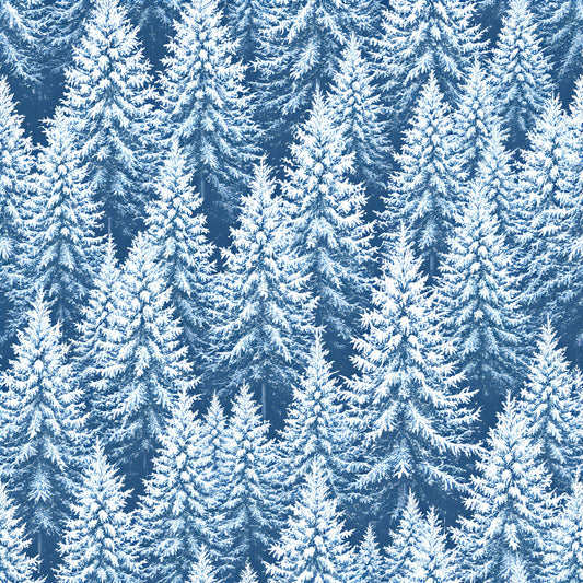 Frosty Winter Trees Pattern 3 Quilting Cotton Fabric