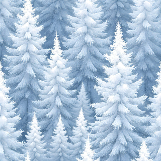 Frosty Winter Trees Pattern 4 Quilting Cotton Fabric