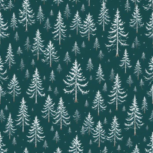 Frosty Winter Trees Pattern 5 Quilting Cotton Fabric