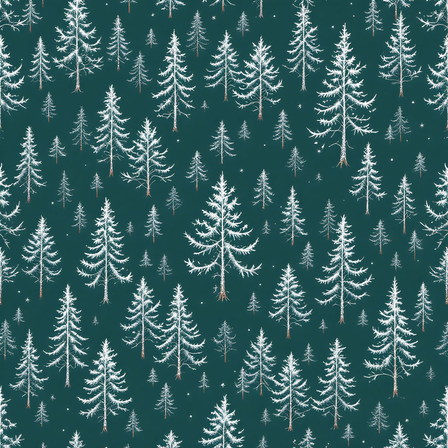 Frosty Winter Trees Pattern 5 Quilting Cotton Fabric