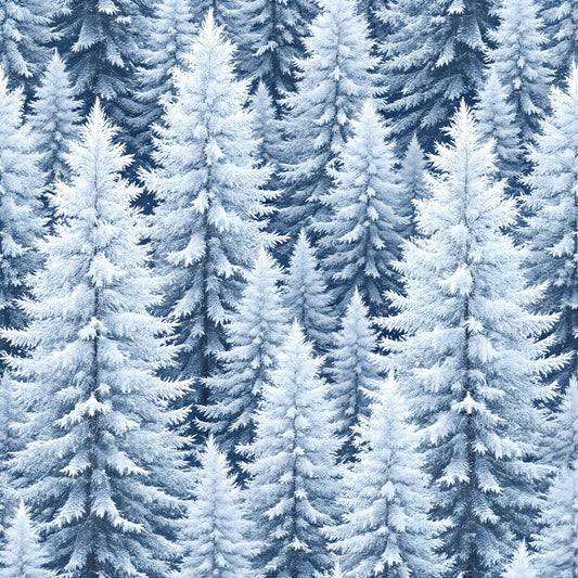 Frosty Winter Trees Pattern 7 Quilting Cotton Fabric