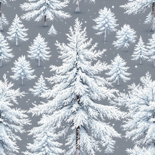 Frosty Winter Trees Pattern 8 Quilting Cotton Fabric