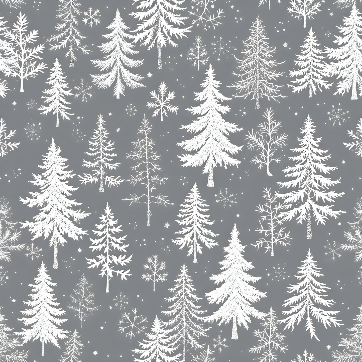 Frosty Winter Trees Pattern 9 Quilting Cotton Fabric