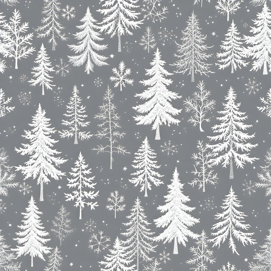Frosty Winter Trees Pattern 9 Quilting Cotton Fabric