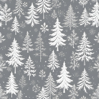 Frosty Winter Trees Pattern 9 Quilting Cotton Fabric