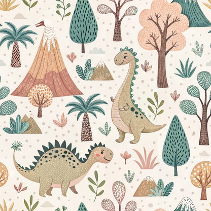 Fun Cartoon Dinosaur Pattern 5 Quilting Cotton Fabric