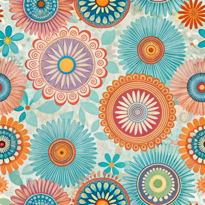Funky Daisy Watercolor Pattern 23 Quilting Cotton Fabric